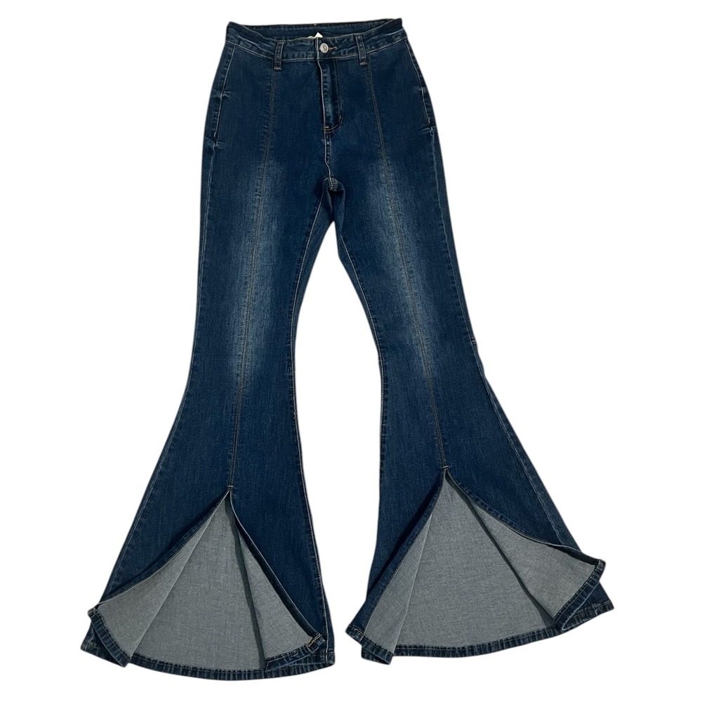 Peach Love California High Rise Bell Bottom Flare‎ Jeans Dark Wash Size S